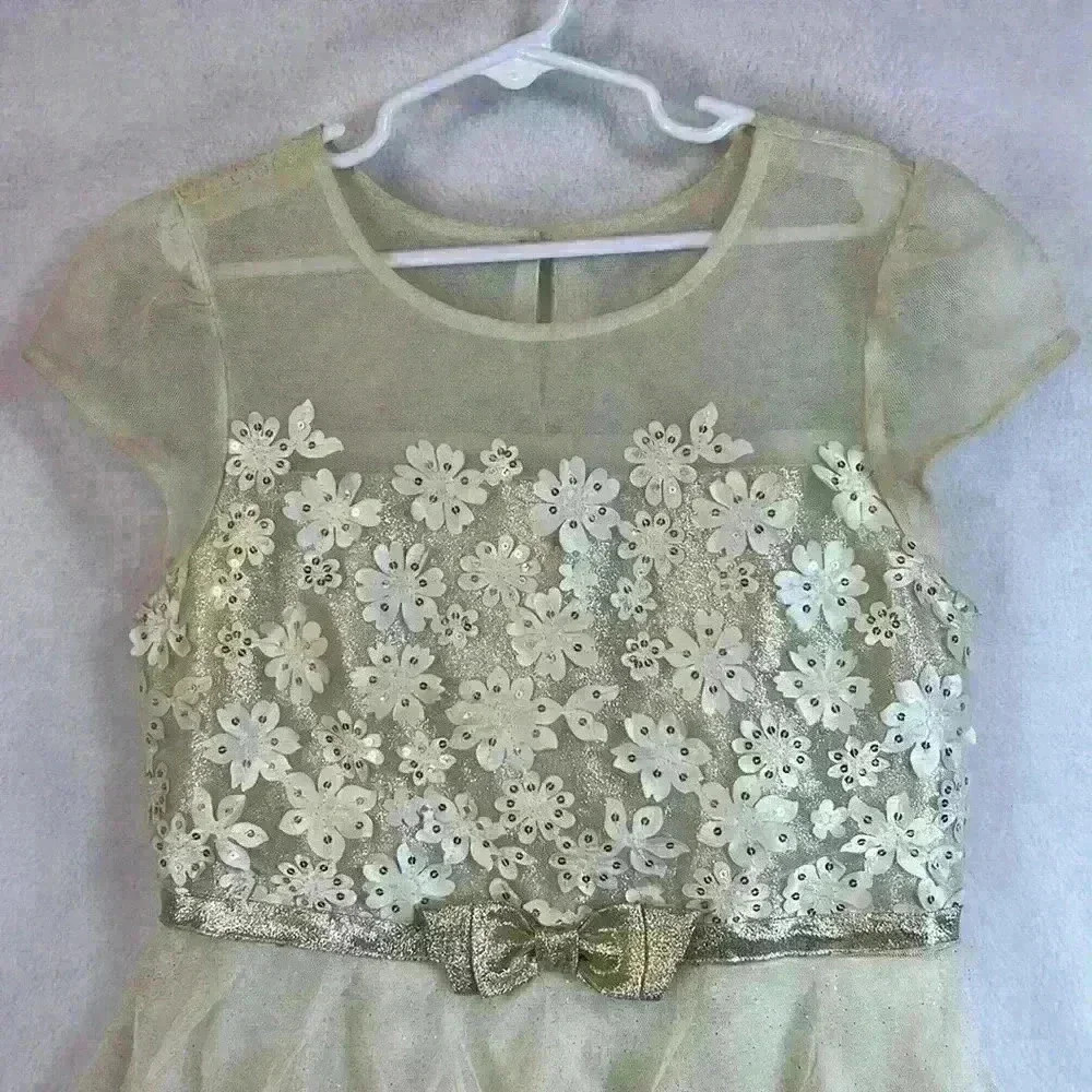 Jona Michelle Dress Ivory / Cream Girls Size 12 Wedding Party Holiday Birthday - Picture 3 of 9
